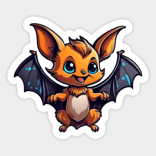 a cute little bat with big wings Sticker